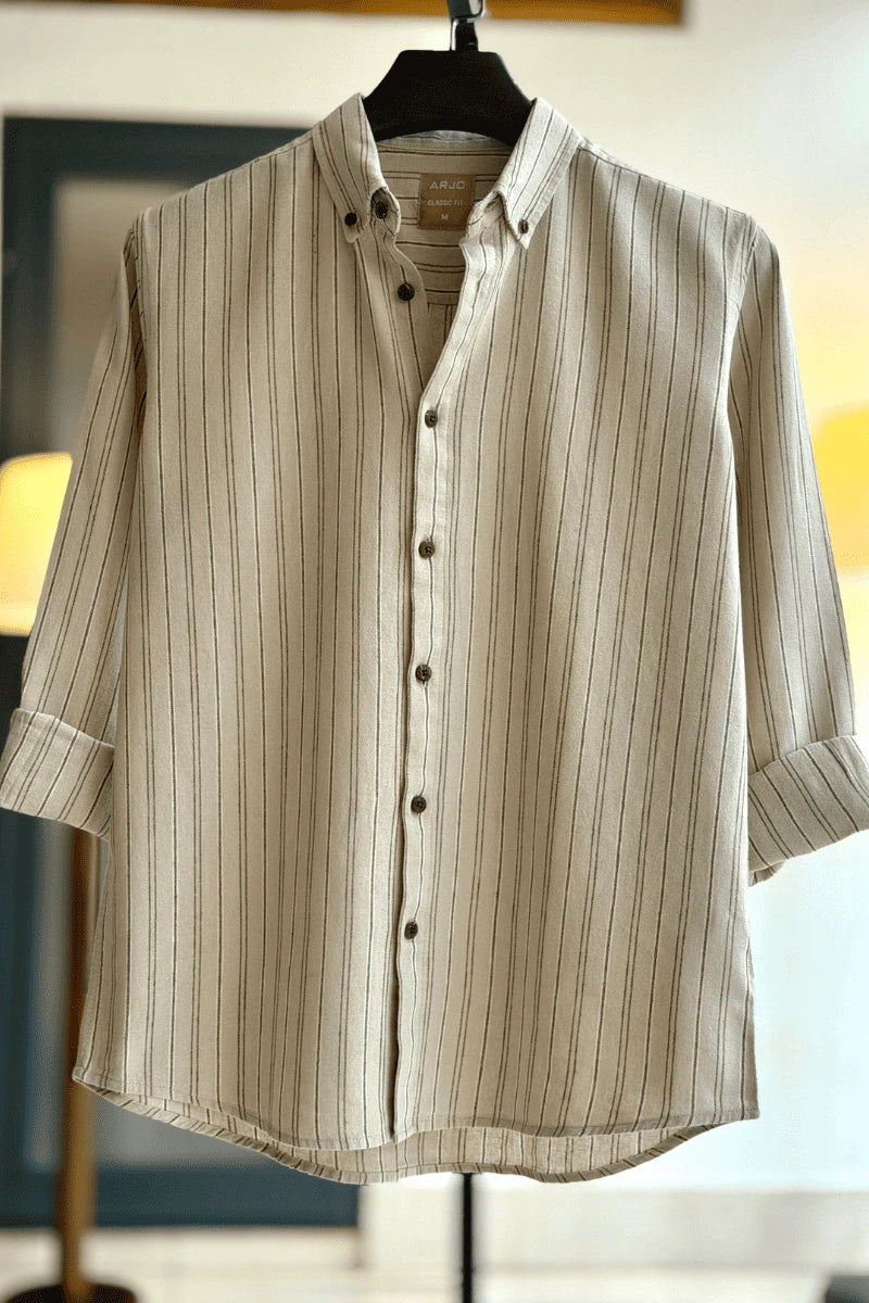 Sand Beige with Chocolate Stripes