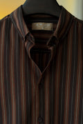 Black With Rust Brown And White Stripes Shirt