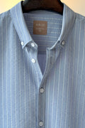 Dusty Blue With White Stripes Shirt